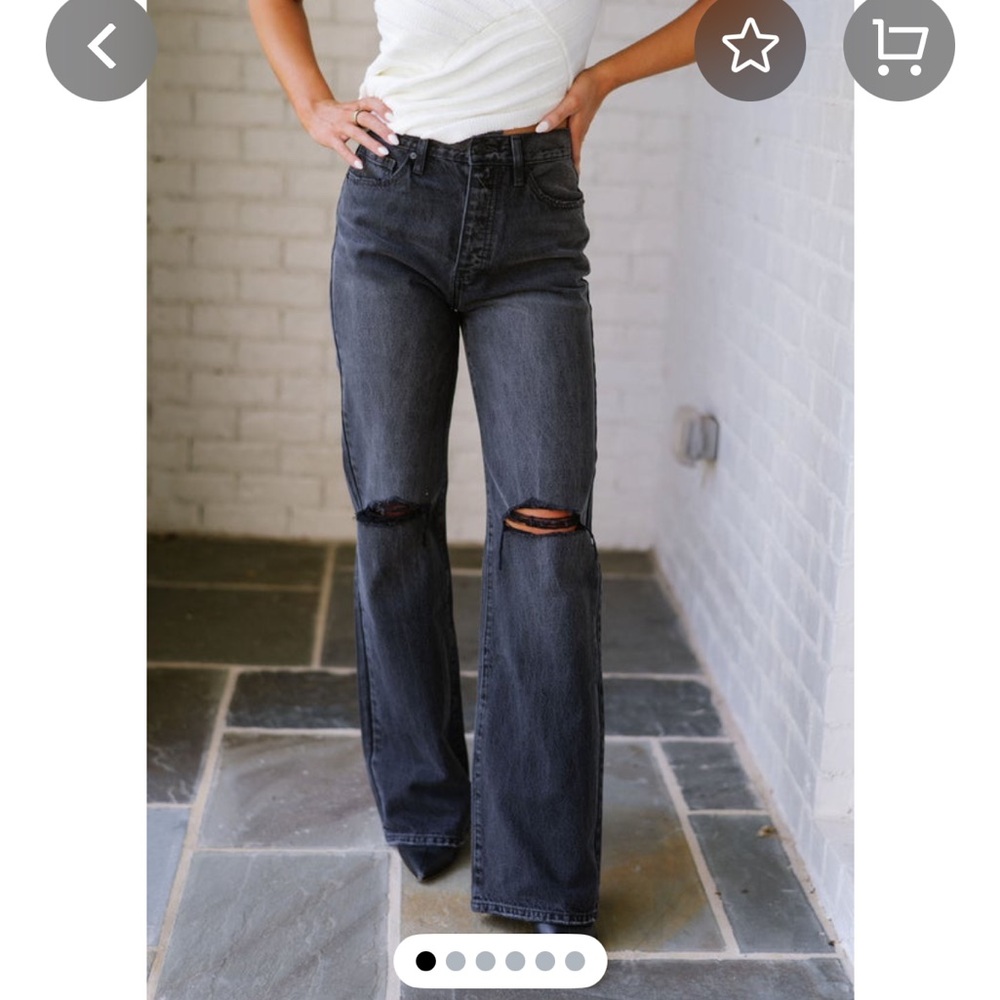 Ultra high rise dark washed jeans